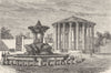 ROME. Fountain of Bizzaccheri & Temple Sun or Vesta 1872 old antique print