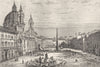 ROME. Piazza Navona & Church of St Agnes 1872 old antique print picture