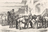ROME. While the Contadini drink' 1872 old antique vintage print picture