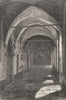ROME. Wide corridors with ogival vaults 1872 old antique vintage print picture