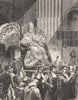 ROME. The Pope on the Sedia 1872 old antique vintage print picture