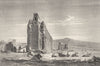 ROME. Ruins, Aqueducts of Claudius, Rd to Albano 1872 old antique print