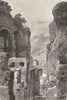 ROME. Restoration of Clivus Victoriae 1872 old antique vintage print picture