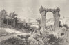 ROME. View from Palatine, towards Coelian 1872 old antique print picture