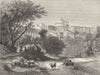 ROME. Ariccia and its Viaduct 1872 old antique vintage print picture