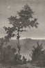 ROME. Lake of Albano & Pontifical Villa(Evening) 1872 old antique print