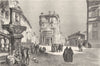 ROME. Mtg. Via Sistina & Gregoriana 1872 old antique vintage print picture