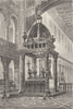 ROME. View, back of Choir, San Lorenzo 1872 old antique vintage print picture