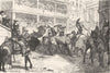 ROME. Race of the Barberi. the start 1872 old antique vintage print picture