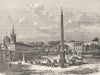 ROME. Piazza & Porta Del Popolo-Church of Sta Maria 1872 old antique print