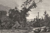 ROME. Gdns of Borghese, after revolution 1872 old antique print picture
