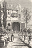 VATICAN. Exit from Pontifical Garden 1872 old antique vintage print picture
