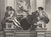 VATICAN. Ignudi(vault of Sistine chapel) 1872 old antique print picture