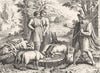 VATICAN. Jacob mtg Rachel & Leah(6th Loggie vault) 1872 old antique print