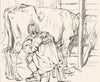 FARMING. Milking-time-Landseer c1880 old antique vintage print picture