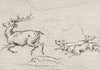 DEER. The Chase-Landseer c1880 old antique vintage print picture
