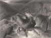 DEER. The death of the stag-Landseer c1880 old antique vintage print picture