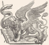 VENICE. The winged lion of Venice 1880 old antique vintage print picture