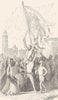 VENICE. Vittor Pisani carried in triumph from jail 1880 old antique print