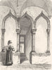 VENICE. Entry to archives, Ct of Monastery Frari 1880 old antique print