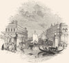 VENICE. Vignette 1880 old antique vintage print picture