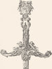 VENICE. Hilt of sword, Doge Morosoni 1880 old antique vintage print picture