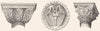 CAPITALS. Byzantine, St Marks; Acanthus leaf-Torcello 1880 old antique print