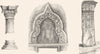 VENICE. St Marks. Column, Arabesque archivolt; Saba 1880 old antique print