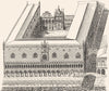 VENICE. Bird's-eye Ducal Palace 1880 old antique vintage print picture