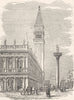 VENICE. Libreria Vecchia, San Sansovino 1880 old antique vintage print picture