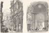 VENICE. Ospedaletto, Longhena; Cornaro, Santi Apostoli 1880 old antique print