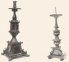 VENICE. Bronze altar candlestick, 15th century 1880 old antique print picture