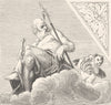 VENICE. Neptune-Fresco, Villa Barbaro-Veronese 1880 old antique print picture