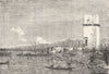 VENICE. Tower of Malghera 1880 old antique vintage print picture