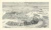 VENICE. Bird's-eye panorama 46cm long 1880 old antique vintage print picture