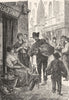VENICE. Venetian wine shop 1880 old antique vintage print picture