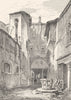 VENICE. Courtyard of Palazzo dei Mori 1880 old antique vintage print picture