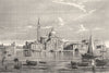 VENICE. Isle & Church of San Giorgio Maggiore 1880 old antique print picture