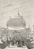 VENICE. Redentore Fete-boat bridge, Giudecca Canal 1880 old antique print