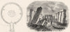 STONEHENGE. Ground-Plan of in its present state;  1845 old antique print