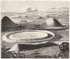 BARROWS. Long, Druid, Bell-shaped, Conical barrow, Twin 1845 old antique print