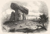 CORNWALL. Trevethy stone 1845 old antique vintage print picture