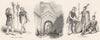 DOVER CASTLE. Roman standard bearers, Church, troops 1845 old antique print