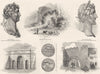 LINCOLN. Newport gate; Hadrian; Rome; Antoninus Pius 1845 old antique print