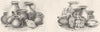 VASES. Found after Gt fire; Roman, St Paul's Cross 1845 old antique print