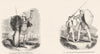 SAXONS. Military chief; Saxon King 1845 old antique vintage print picture