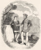 COSTUME. Arms & of Danish Warriors 1845 old antique vintage print picture