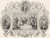 TRIBAL. Saxon Emblems of month 1845 old antique vintage print picture