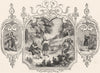 TRIBAL. Saxon Emblems of month 1845 old antique vintage print picture