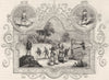 TRIBAL. Saxon Emblems of month 1845 old antique vintage print picture